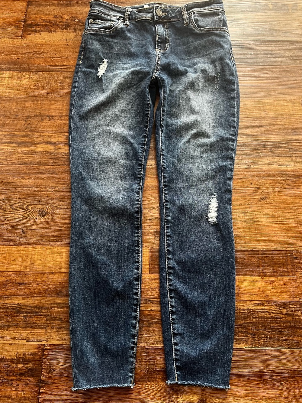Kut from the Kloth Donna Ankle Skinny Jeans Distressed Stretch SZ 4